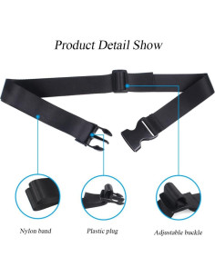 2 Piezas Correas de Equipaje Nylon Negro 2.5x120 cm Happyupcity 2