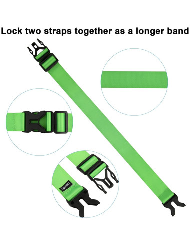 Correa de Equipaje Cosmos Nylon Ajustable Verde Fluorescente