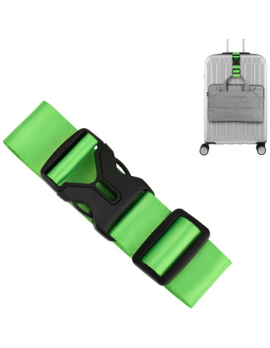 Correa de Equipaje Cosmos Nylon Ajustable Verde Fluorescente