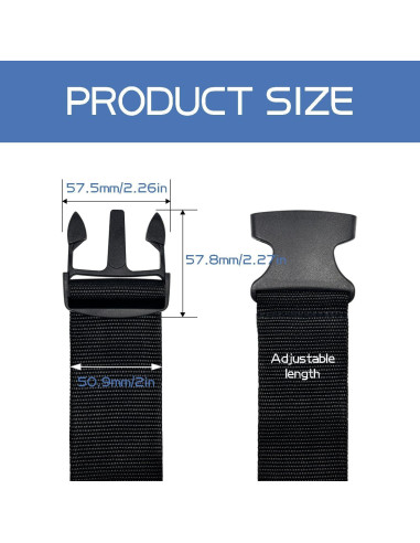 Correas de Equipaje Tmyjfjingxi 4 Piezas Ajustables 5 cm