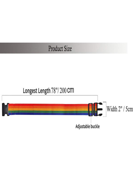 Paquete de 4 correas de equipaje Sowist ajustables 200x5cm