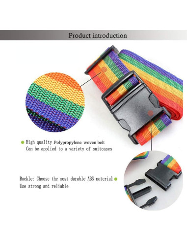 Paquete de 4 correas de equipaje Sowist ajustables 200x5cm