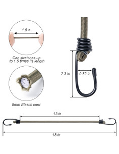 Cuerdas elásticas Aegero 47 cm 6 piezas alta resistencia 2