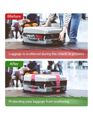 Correa de Equipaje Rosa Stanoha Ajustable con Cerradura