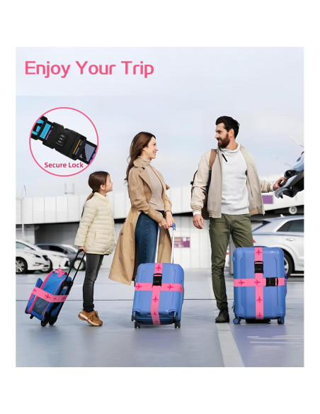 Correa de Equipaje Rosa Stanoha Ajustable con Cerradura