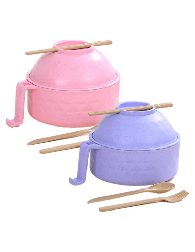 Juego de Tazones de Ramen MIUVA 820ml 2 Piezas Púrpura-Rosa