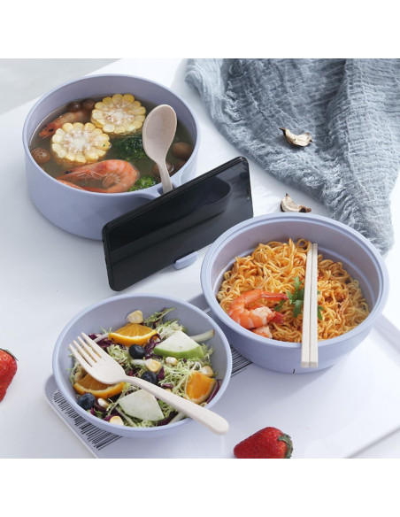 Juego de Tazones de Ramen MIUVA 820ml 2 Piezas Púrpura-Rosa