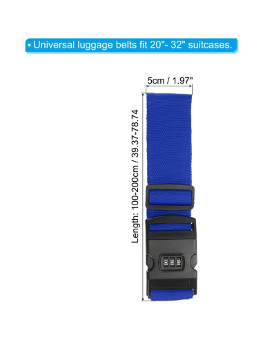 Correas de Equipaje PATIKIL Ajustables con Candado 100-200cm