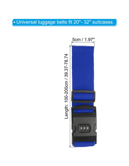 Correas de Equipaje PATIKIL Ajustables con Candado 100-200cm