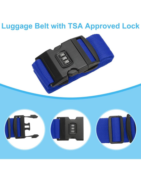 Correas de Equipaje PATIKIL Ajustables con Candado 100-200cm