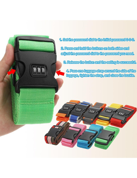 Correas de Equipaje PATIKIL Ajustables con Candado 100-200cm