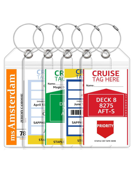 5 Sujetadores de Etiquetas de Equipaje FUNMCAN Transparentes