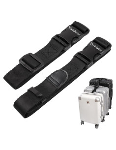 Correas Conectoras de Equipaje Vividwise 2 Unidades Nylon Negro