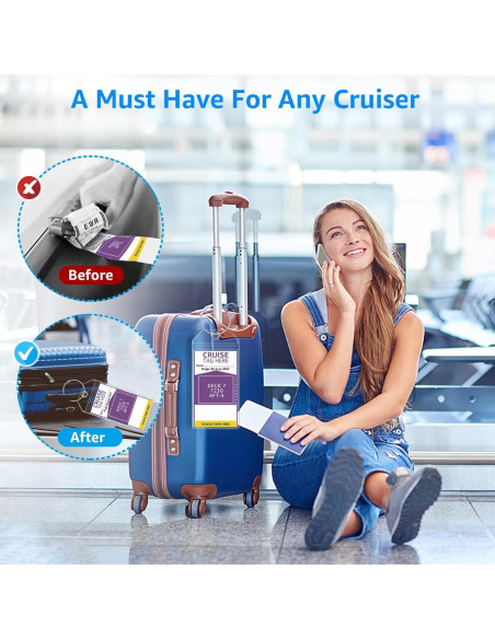 5 Sujetadores de Etiquetas de Equipaje FUNMCAN Transparentes