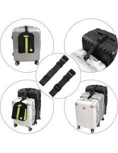 Correas Conectoras de Equipaje Vividwise 2 Unidades Nylon Negro 2
