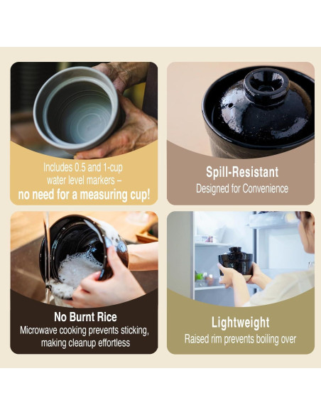 Olla de Arroz Instantánea Iga No Takumi 1.13 kg para Microondas