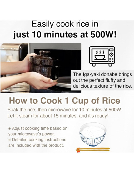 Olla de Arroz Instantánea Iga No Takumi 1.13 kg para Microondas