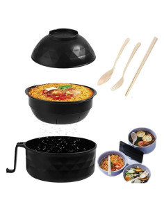 Juego de 6 Tazones de Ramen Genérico para Microondas Negro