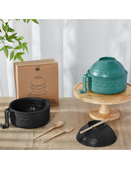 Juego de 2 Tazones de Ramen Romooa 33 oz Microondas