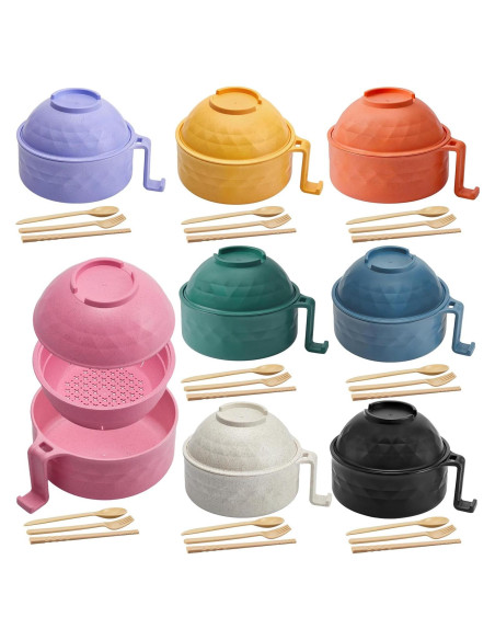 Juego de 8 Tazones de Ramen Romooa 33 oz Microondas