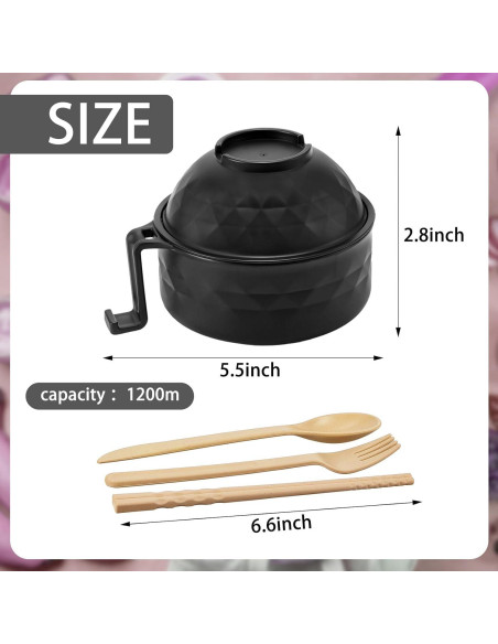 Juego de 8 Tazones de Ramen Romooa 33 oz Microondas