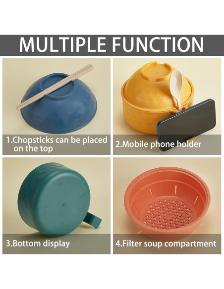 Juego de 8 Tazones de Ramen Romooa 33 oz Microondas