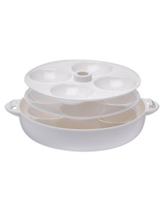Cocedor y Vaporera de Idli Milton HC-207 para Microondas, 12 Idlis