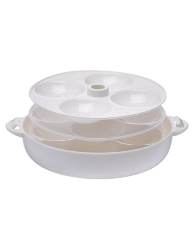 Cocedor y Vaporera de Idli Milton HC-207 para Microondas, 12 Idlis
