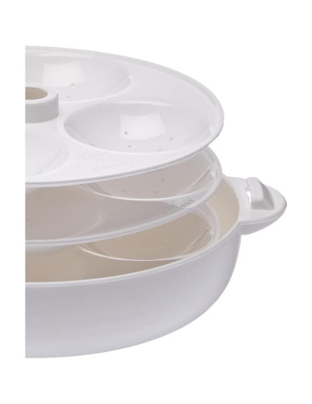 Cocedor y Vaporera de Idli Milton HC-207 para Microondas, 12 Idlis
