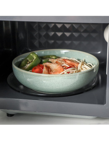 Set de 4 Cuencos Grandes Cerámica HVH Turquesa 21.5 cm