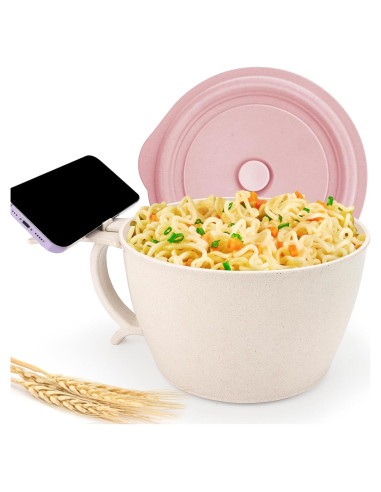 Juego de Tazones para Ramen Shopwithgreen 1.42L Rosa
