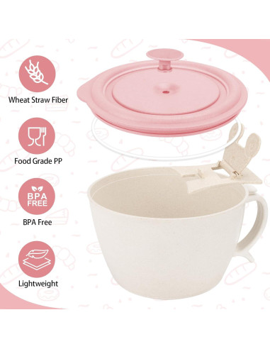 Juego de Tazones para Ramen Shopwithgreen 1.42L Rosa