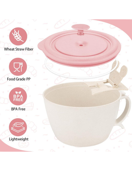 Juego de Tazones para Ramen Shopwithgreen 1.42L Rosa