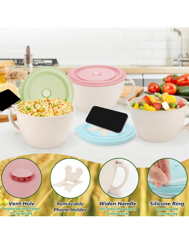 Juego de Tazones para Ramen Shopwithgreen 1.42L Rosa
