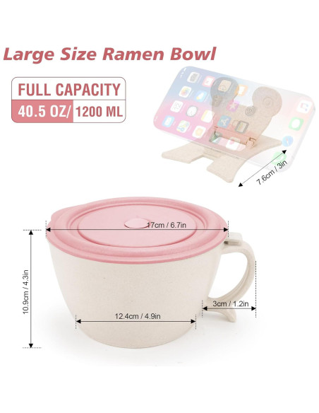 Juego de Tazones para Ramen Shopwithgreen 1.42L Rosa