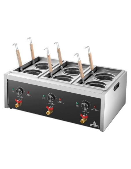 Cocedor de Pasta Koalalko 3 Tanques 6 Coladores 1700W 110V