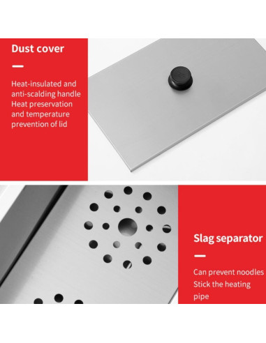 Cocedor de Pasta Koalalko 3 Tanques 6 Coladores 1700W 110V