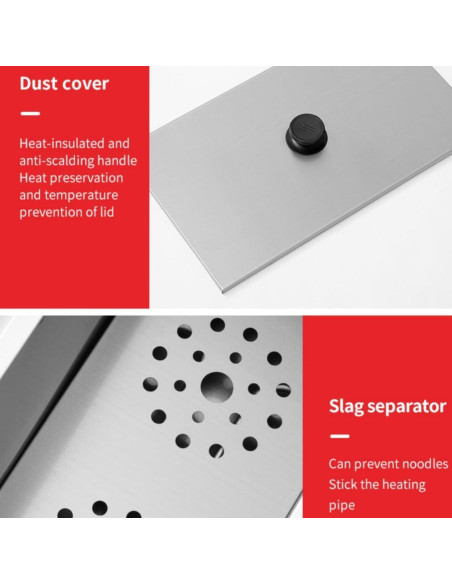 Cocedor de Pasta Koalalko 3 Tanques 6 Coladores 1700W 110V