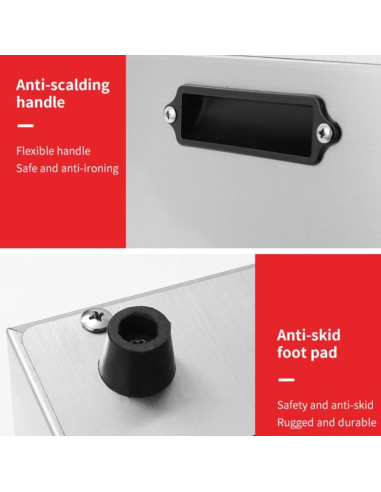 Cocedor de Pasta Koalalko 3 Tanques 6 Coladores 1700W 110V