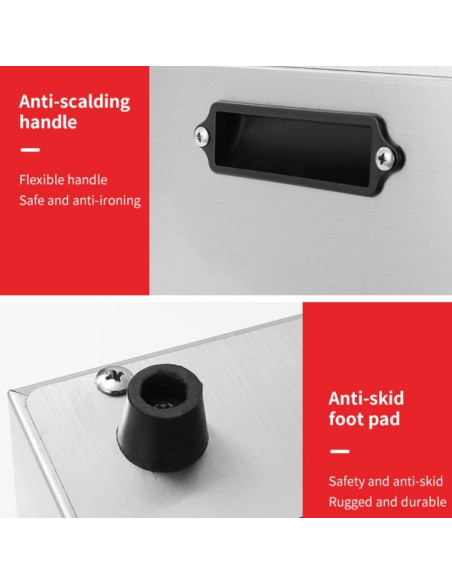 Cocedor de Pasta Koalalko 3 Tanques 6 Coladores 1700W 110V