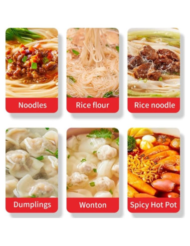 Cocedor de Pasta Koalalko 3 Tanques 6 Coladores 1700W 110V