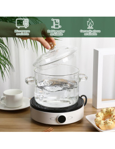 Olla de Vidrio Vaguelly 1900ml con Tapa para Cocina 2