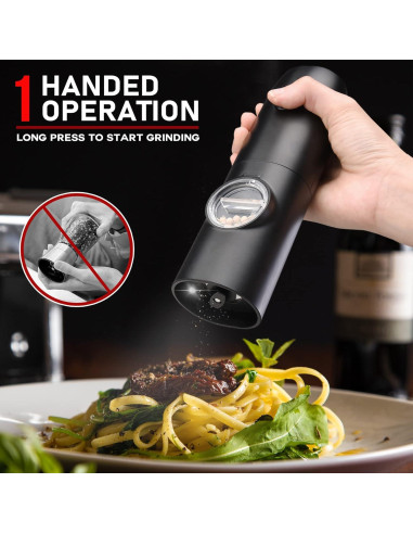 Juego de molinillos eléctricos de sal y pimienta Jeadiuwe 2 piezas