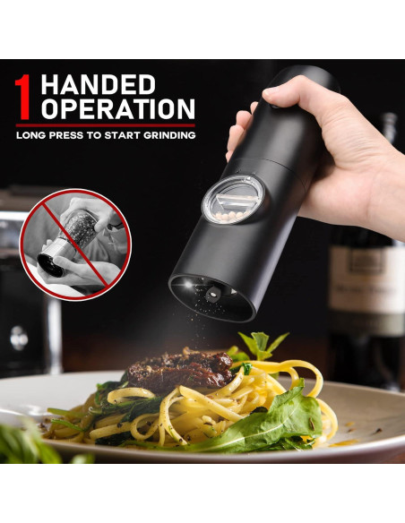 Juego de molinillos eléctricos de sal y pimienta Jeadiuwe 2 piezas