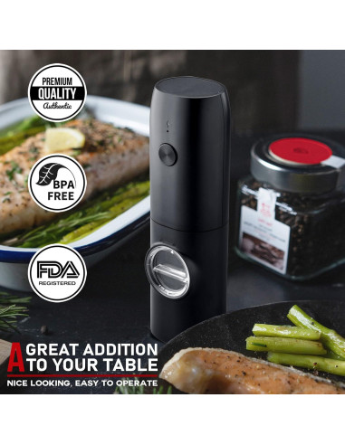 Juego de molinillos eléctricos de sal y pimienta Jeadiuwe 2 piezas