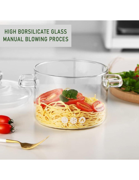 Cacerola de vidrio Thsinde 2300ml apta para microondas