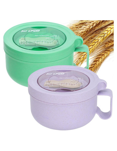 Tazón de Ramen Ronanemon 850 ML con Tapa y Asa Verde