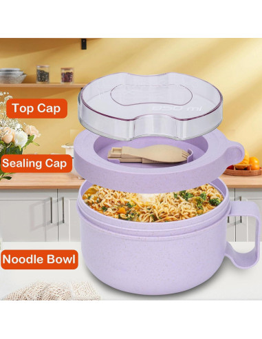 Tazón de Ramen Ronanemon 850 ML con Tapa y Asa Verde