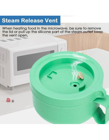 Tazón de Ramen Ronanemon 850 ML con Tapa y Asa Verde