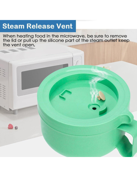 Tazón de Ramen Ronanemon 850 ML con Tapa y Asa Verde